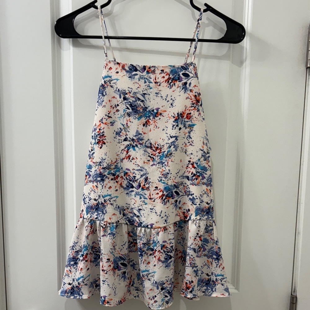 The Limited Floral Spaghetti Strap Top - Blue and Red
